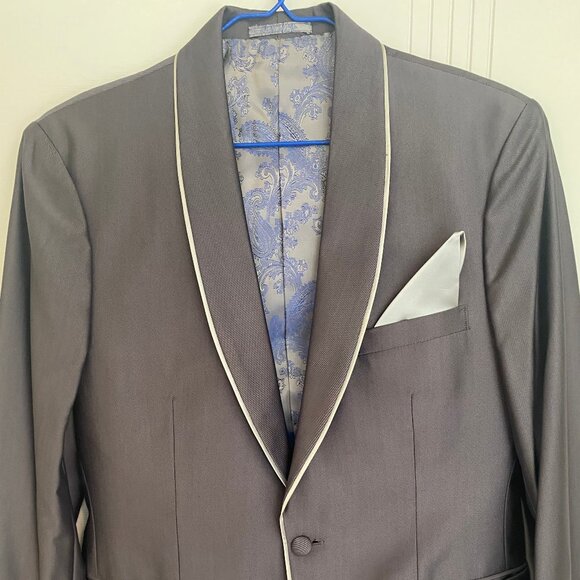 Custom-Tailored Classic Silver Grey Tuxedo - Picture 1 of 16